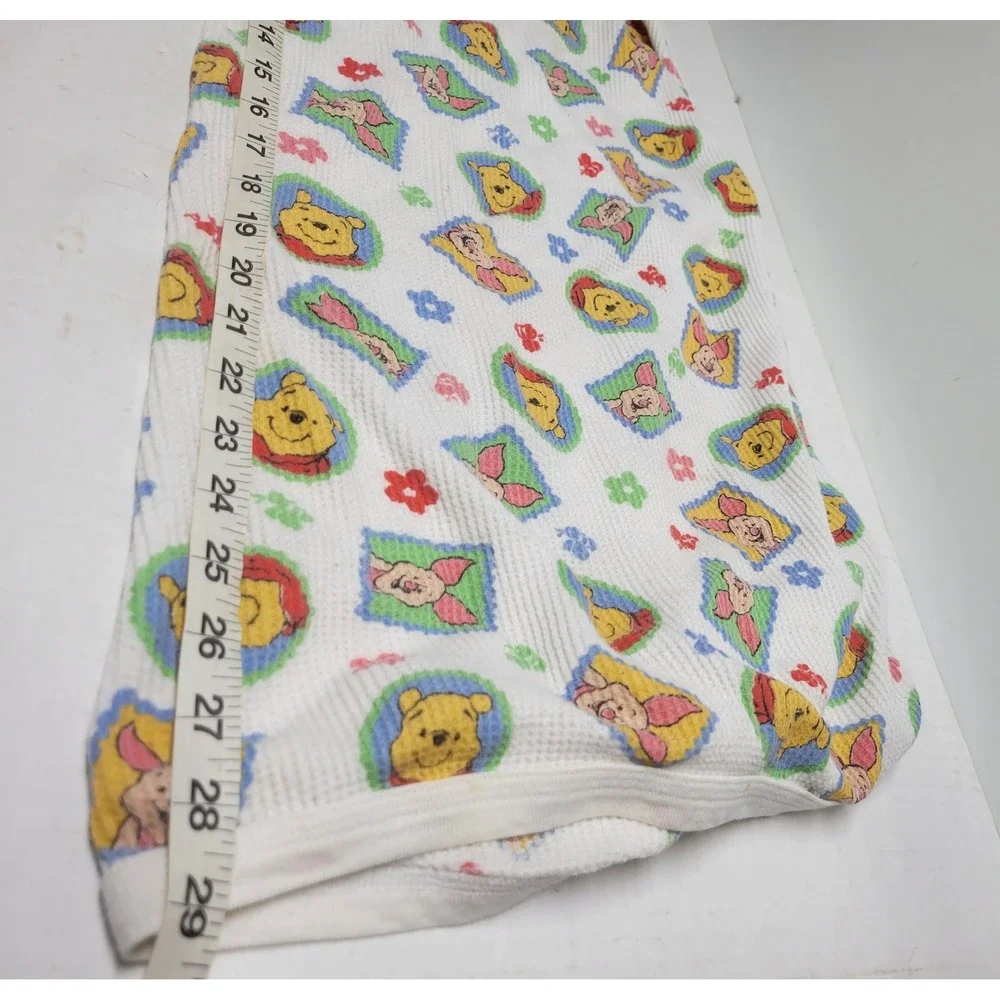 Vintage Disney Winnie the Pooh Piglet‎ Thermal Baby Blanket Cotton Waffle Knit